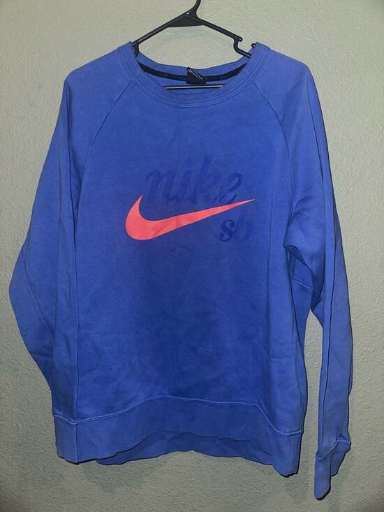 Nike SB Other - Nike SB Icon Graphic Crewneck Sweatshirt Blue with Orange Logo